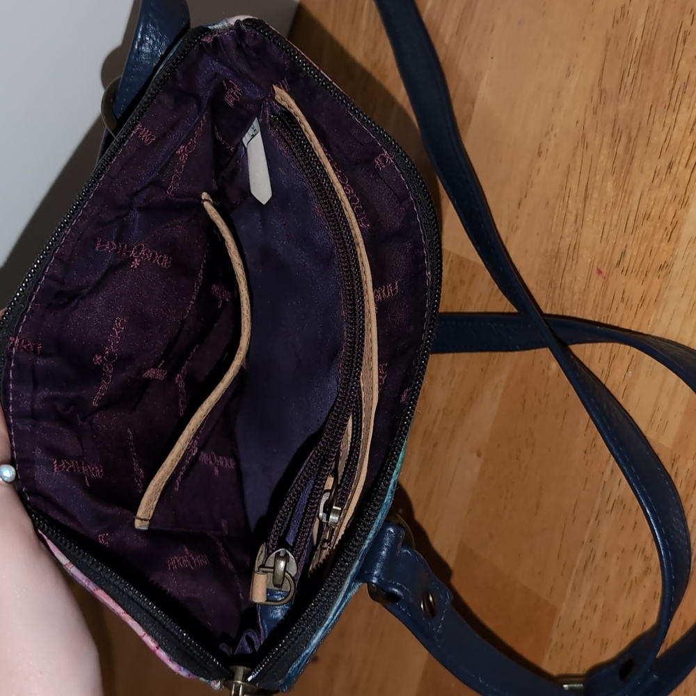 Anuschka Hand-Painted Blue Ocean Crossbody Bag - Picture 3 of 6